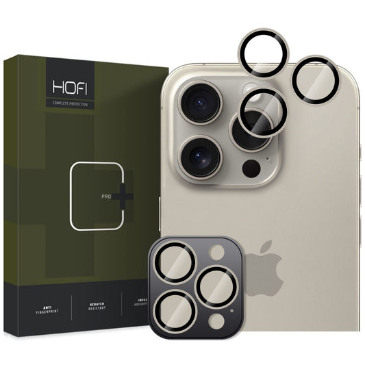 HOFI CamRing PRO+ beskyttelsesfilm for bakre kamera til Apple iPhone 16 Pro Max / 16 Pro, glassbeskyttet, grå