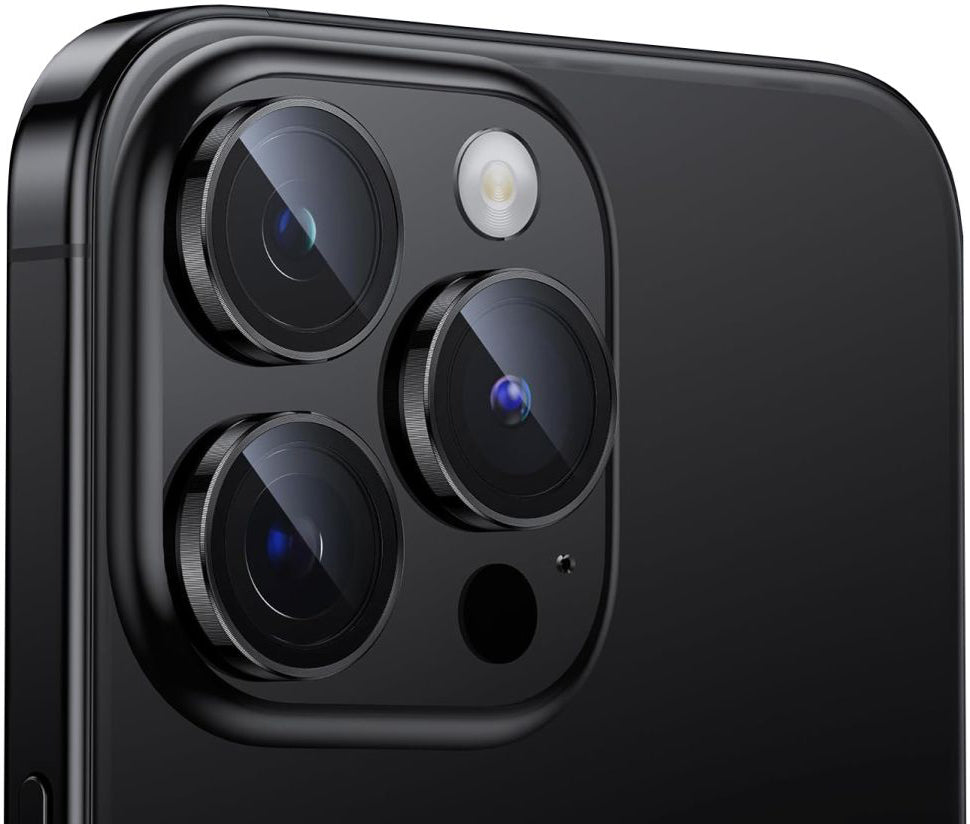 Beskyttelsesfolie for bakre kamera Tech-Protect CamRing PRO+ for Apple iPhone 14 Pro Max / 14 Pro, Herdet glass, Svart