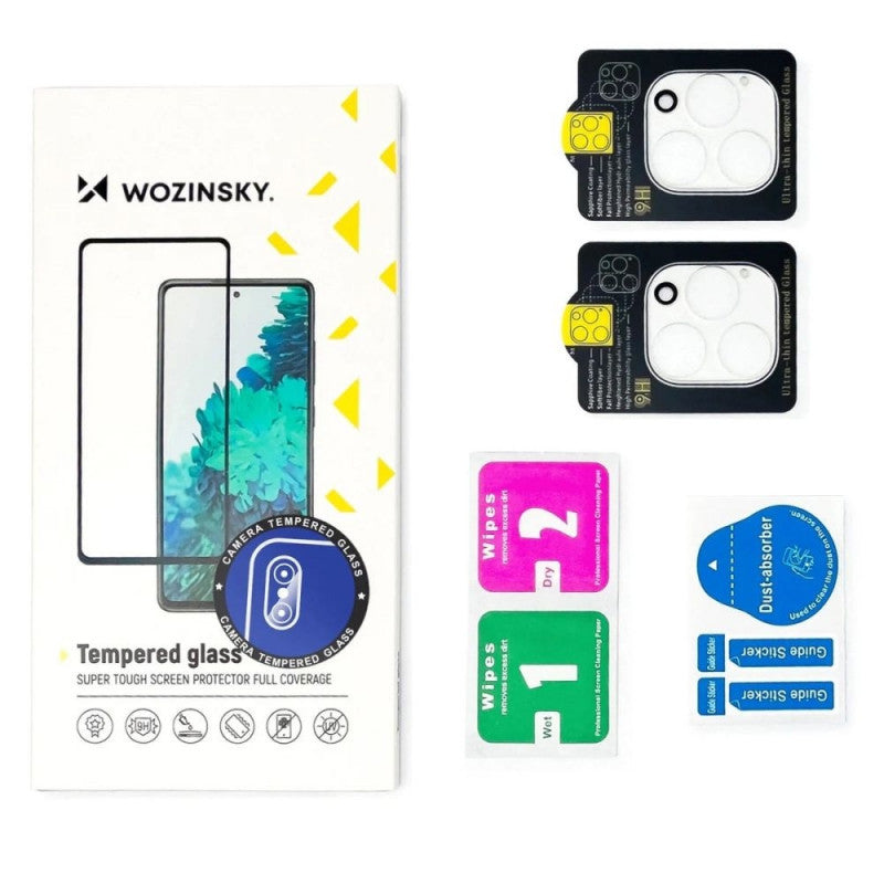 Beskyttelsesfilm for bakre kamera WZK for Apple iPhone 17 Pro, Herdet glass, Sett med 2 stykker, Svart