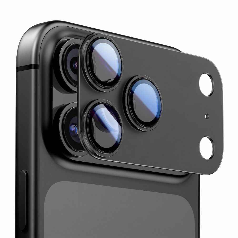 Bakre kamerabeskyttelse Tech-Protect CamFull Fit+ for Apple iPhone 18 Pro Max, Herdet glass, Svart