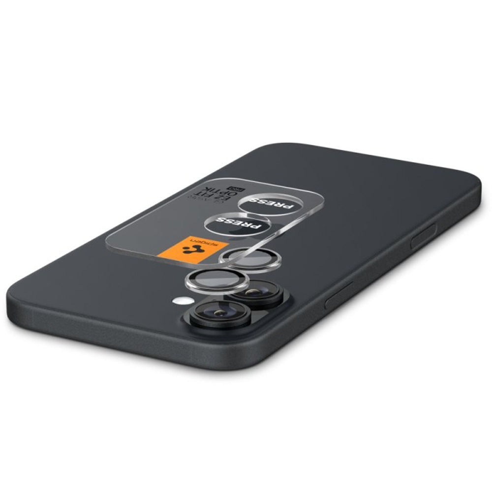 Beskyttelsesfilm for bakre kamera Spigen GlastR EZ FIT Optik Pro for Apple iPhone 17 / 16 Plus / 16, Herdet glass, Sett med 2 stykker, Gjennomsiktig