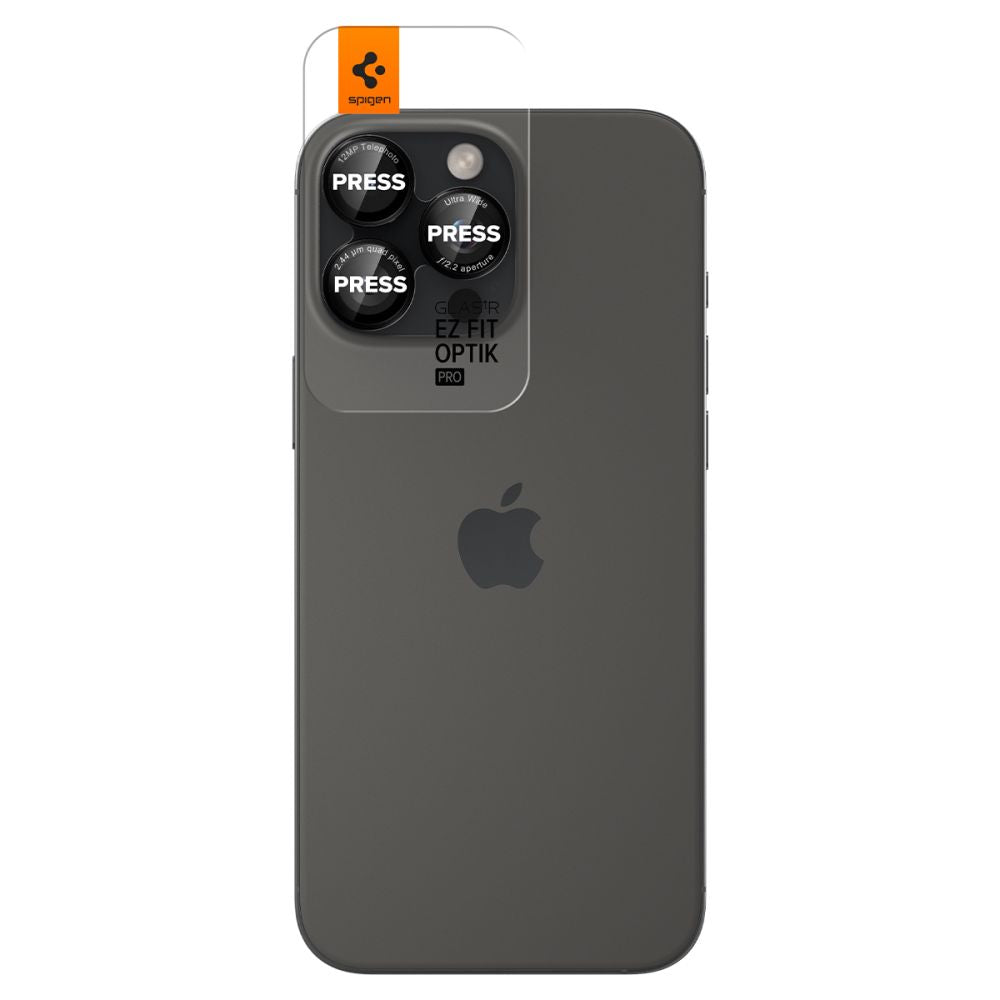 Beskyttelsesfilm for bakre kamera Spigen GlastR EZ FIT Optik Pro for Apple iPhone 17 Pro Max, Herdet glass, Sett med 2 stykker, Rød AGL05217