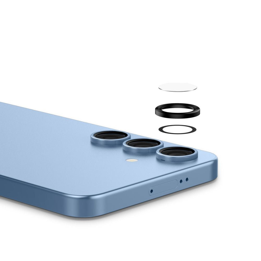 Beskyttelsesfilm for bakre kamera Spigen GlastR EZ FIT Optik Pro HD for Samsung Galaxy S25+ S936, Herdet glass, Sett med 2 stykker, Svart AGL09088