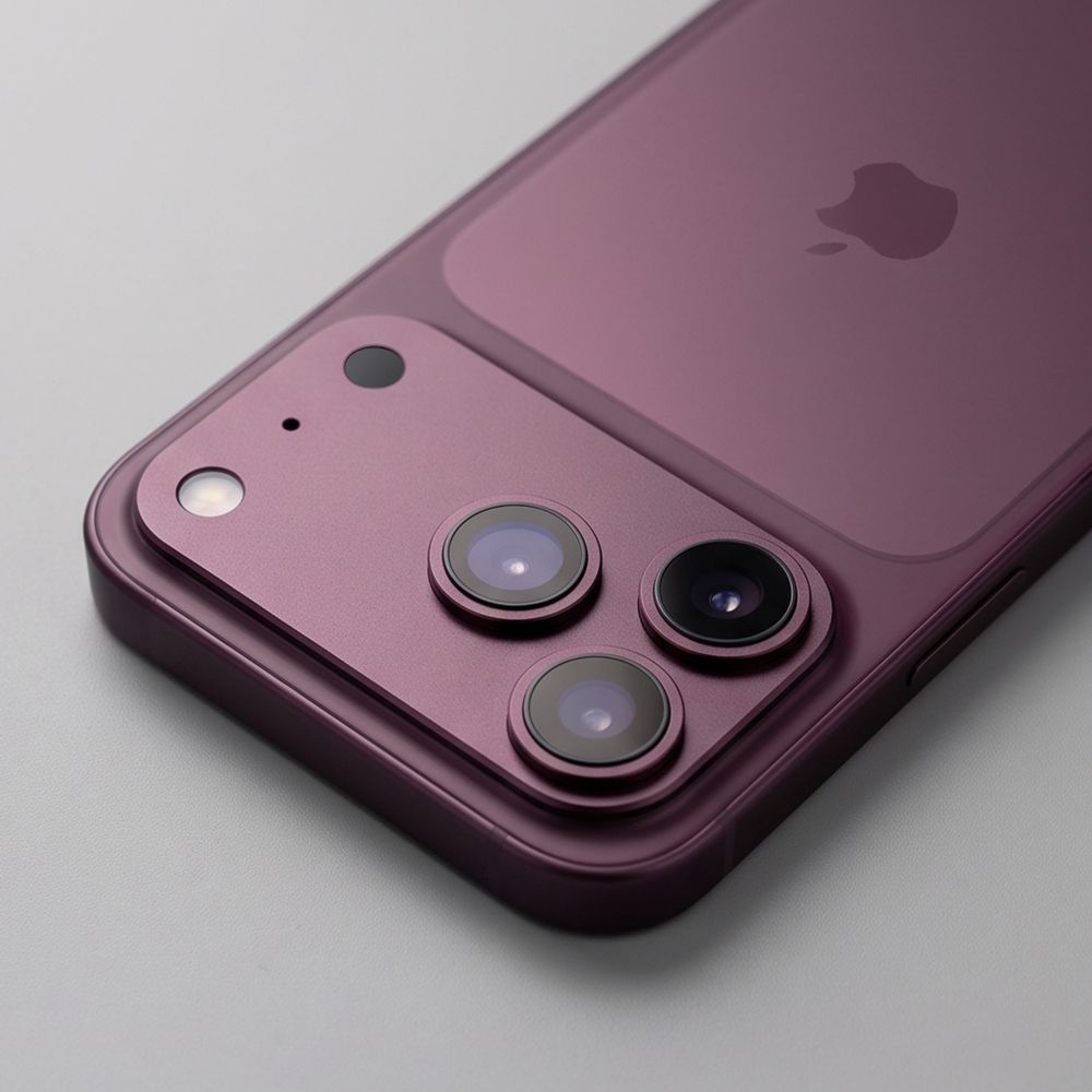 Bakre kamerabeskyttelse Tech-Protect CamFull Fit+ for Apple iPhone 18 Pro Max, Herdet glass, Burgunder rød