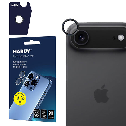 Beskyttelsesfolie for bakre kamera 3MK Hardy Protection Pro for Apple iPhone 17 Air, Herdet glass, Svart