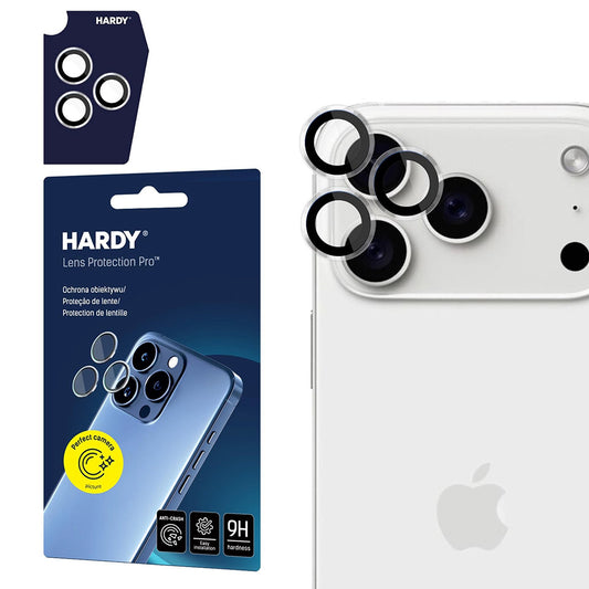 Beskyttelsesfilm for bakre kamera 3MK Hardy Protection Pro for Apple iPhone 17 Pro Max / 17 Pro, Herdet glass, Gjennomsiktig