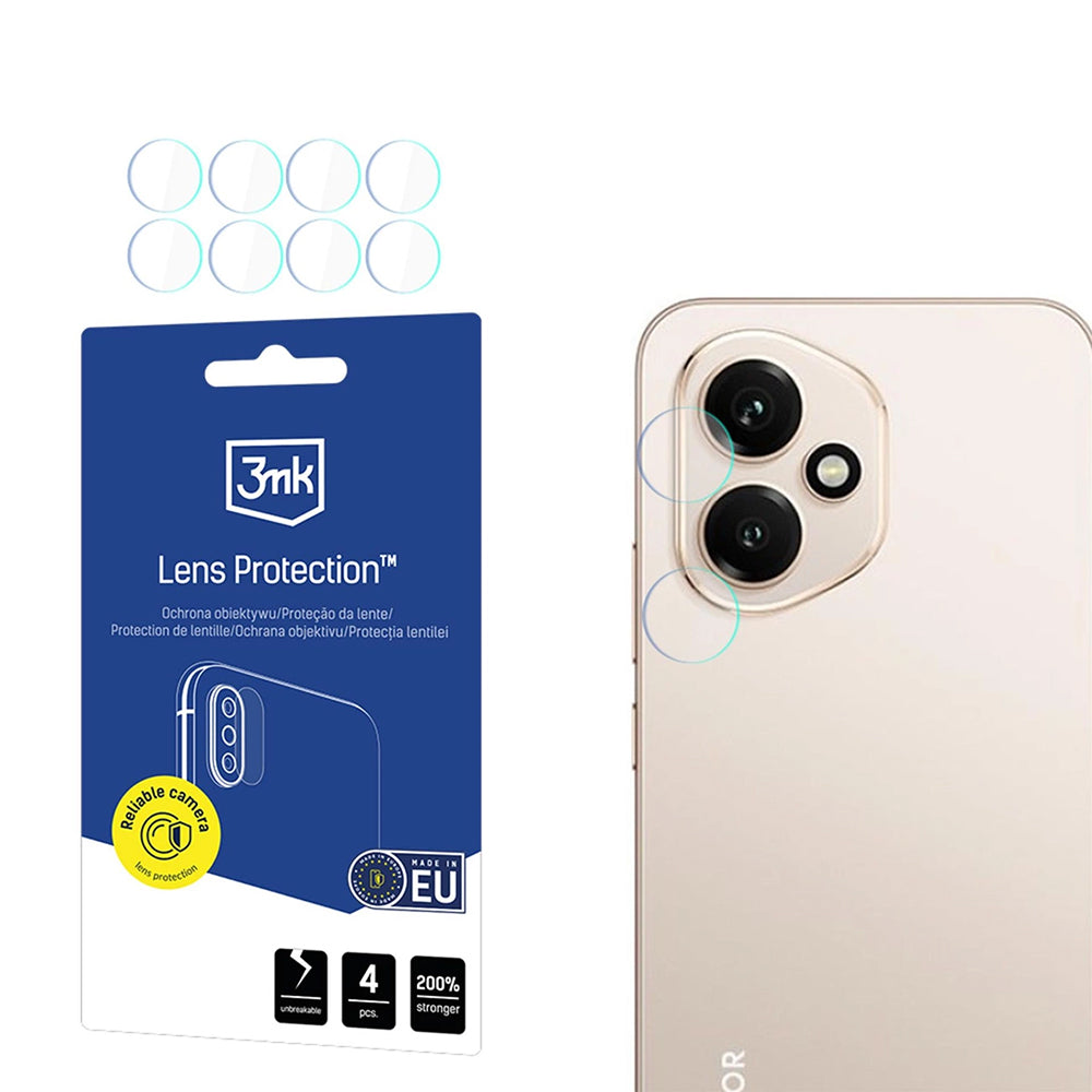 Beskyttelsesfilm for bakre kamera 3MK Protection for Honor 400, fleksibelt glass, sett med 4 stk, transparent