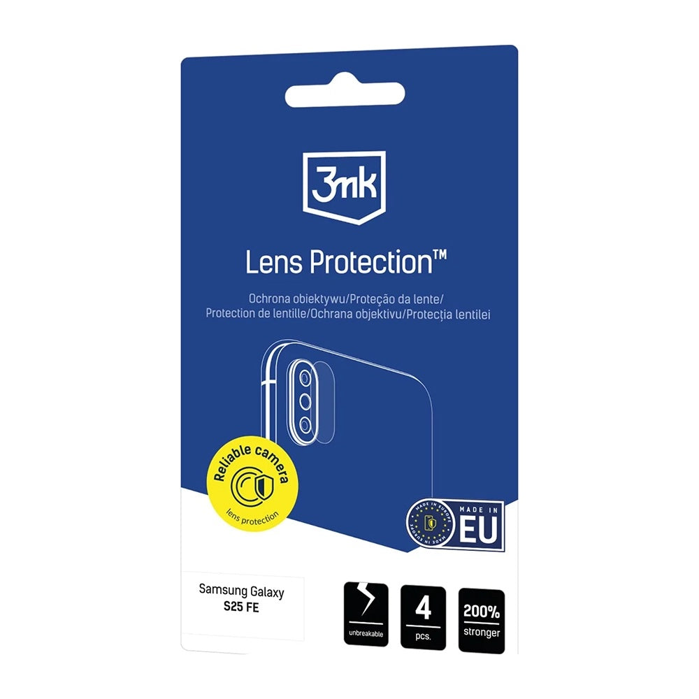 Bakre kamerabeskyttelsesfolie 3MK Protection for Realme Note 70T, Herdet glass, Sett med 4 stykker, Gjennomsiktig