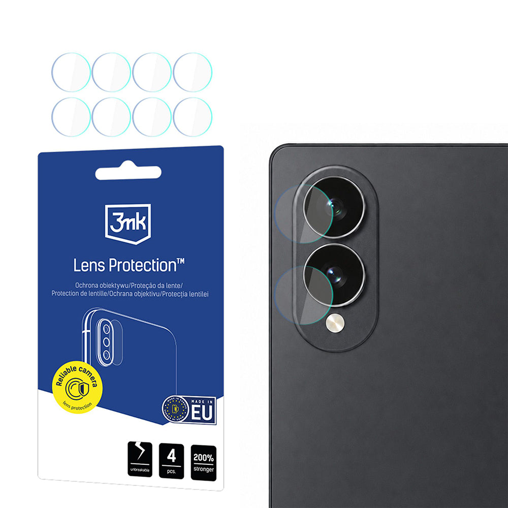 Beskyttelsesfilm for bakre kamera 3MK Protection for Samsung Galaxy Z Fold8 F971, Herdet glass, Sett med 4 stk, Transparent