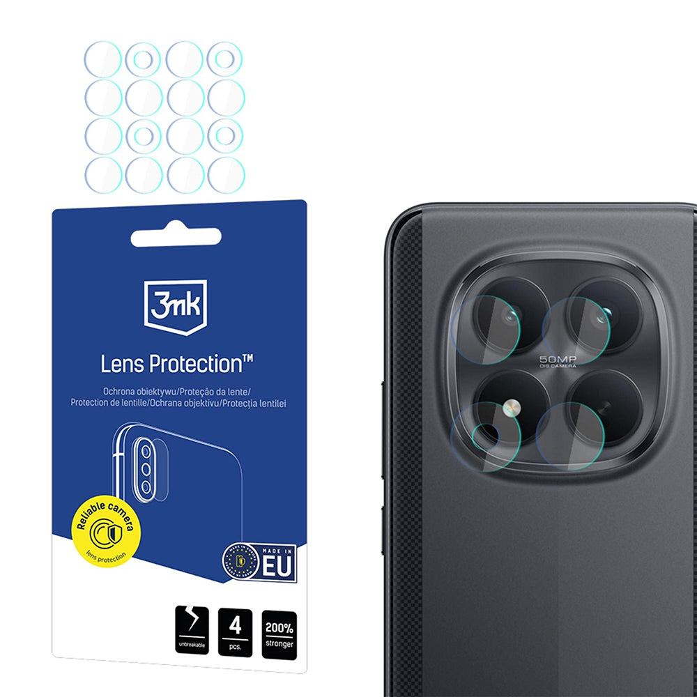 Bakre kameralinsebeskyttelse 3MK Protection for Xiaomi Poco M8 Pro, Herdet glass, Sett med 4 stk, Transparent