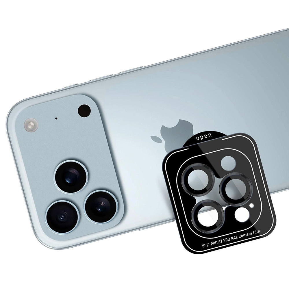 Beskyttelsesfolie for bakre kamera 3MK Protection Pro for Apple iPhone 17 Pro Max / 17 Pro, Herdet glass, Svart