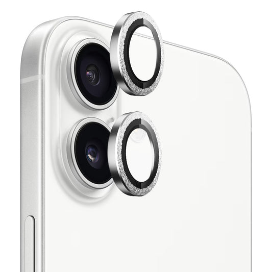 Beskyttelsesfolie for bakre kamera Blueo Glitter Diamond Metal Frame for Apple iPhone 17, Herdet glass, Sølv