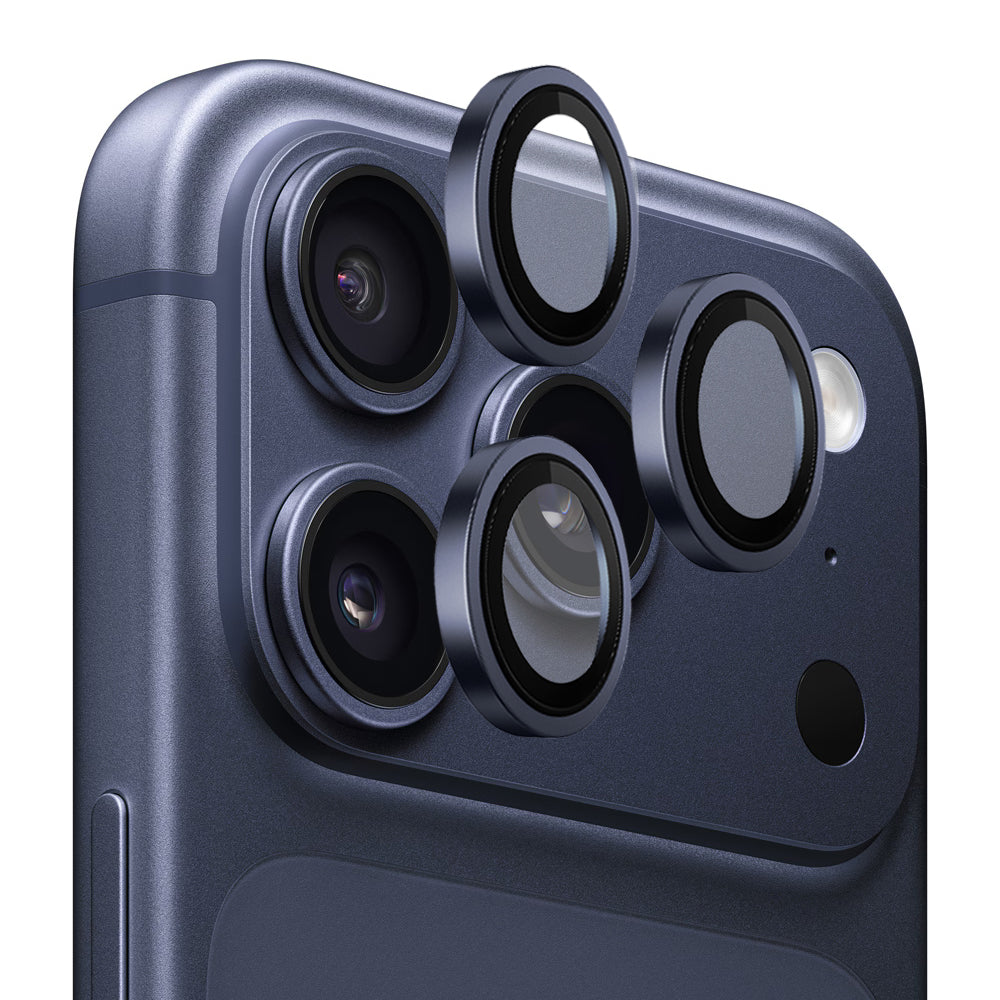 Beskyttelsesfolie for bakre kamera Blueo Metal Frame for Apple iPhone 17 Pro Max / 17 Pro, Herdet glass, Mørkeblå