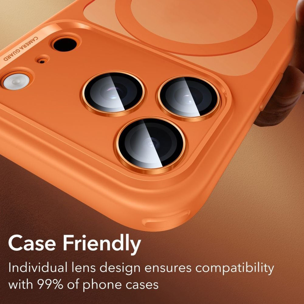Bakre kamerabeskyttelsesfolie ESR Armorite for Apple iPhone 14 Pro, Herdet glass, Oransje