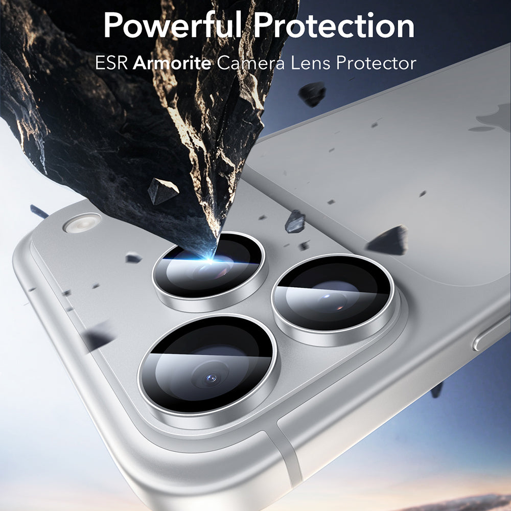 Beskyttelsesfilm for bakre kamera ESR Armorite for Apple iPhone 18 Pro / 18 Pro max, herdet glass, sølvfarget
