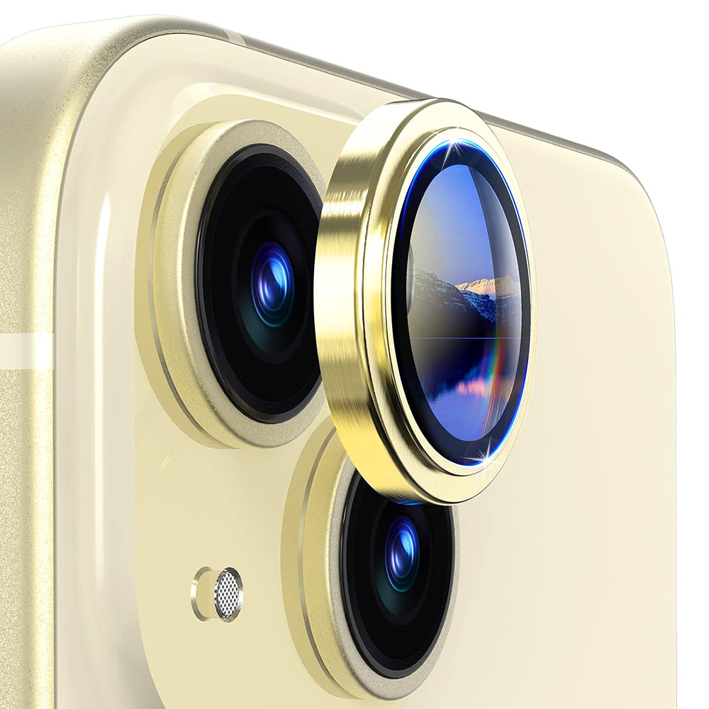 Beskyttelsesfilm for bakre kamera Lito S+ for Apple iPhone 14, Herdet glass, Gul