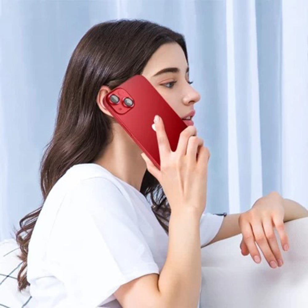 Bakre kameralinsebeskyttelse Lito S+ for Apple iPhone 14, Herdet glass, Rød