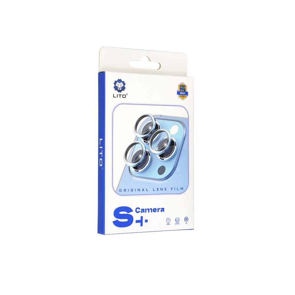 Bakre kameralinsebeskyttelse Lito S+ for Apple iPhone 15 Pro Max / 15 Pro, Herdet glass, Svart
