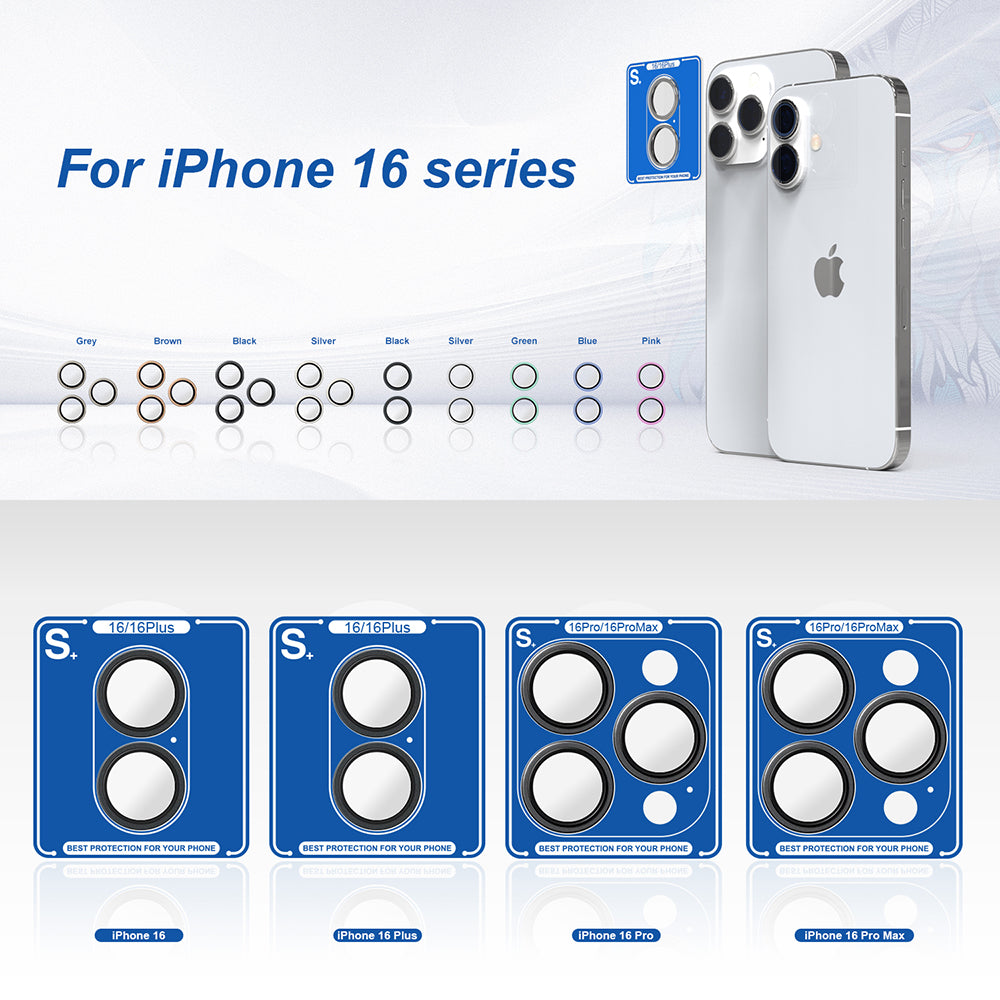 Bakre kameralinsebeskyttelse Lito S+ for Apple iPhone 16 Pro Max / 16 Pro, Herdet glass, Sølv