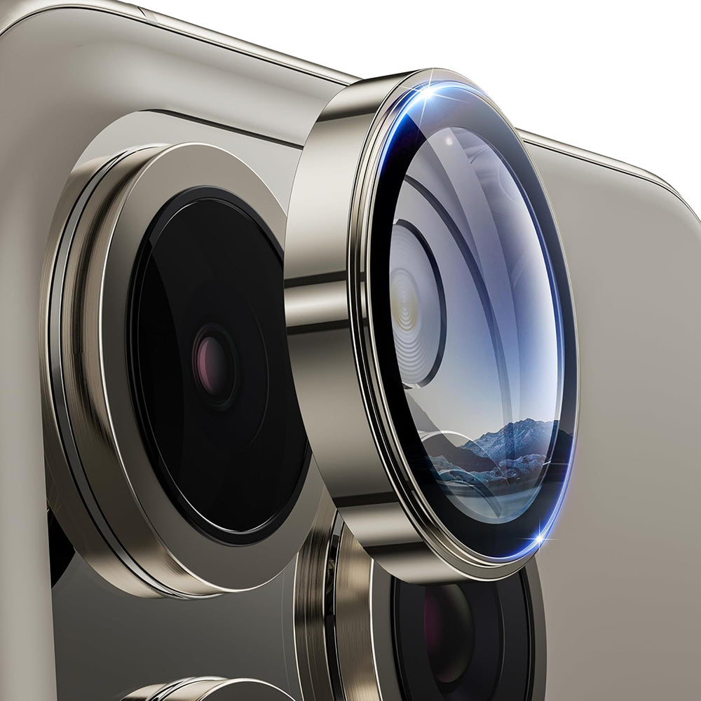 Bakre kameralinsebeskyttelse Lito S+ for Apple iPhone 16 Pro Max / 16 Pro, Herdet glass, Metallisk grå