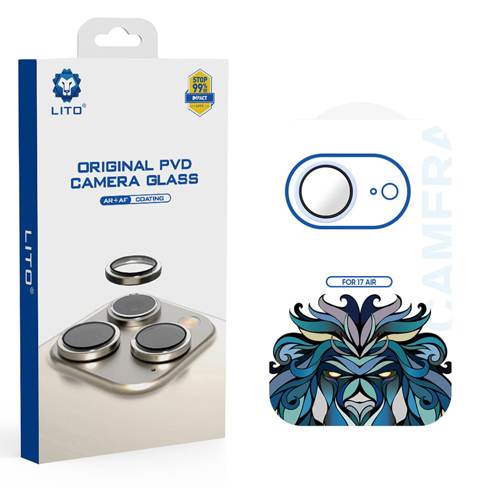 Beskyttelsesfolie for bakre kamera Lito Titanium AR for Apple iPhone 17 Air, Herdet glass, Blå