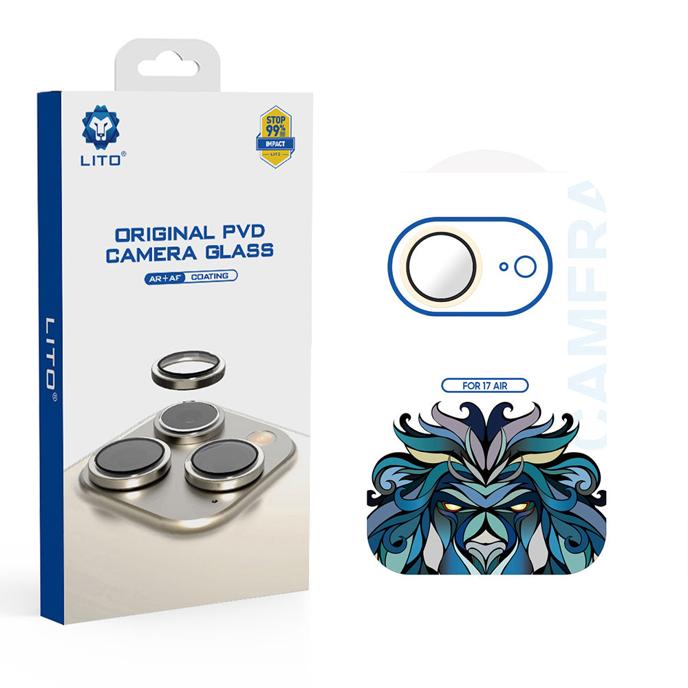Bakre kamera beskyttelsesfolie Lito Titanium AR for Apple iPhone 17 Air, Herdet glass, Gull