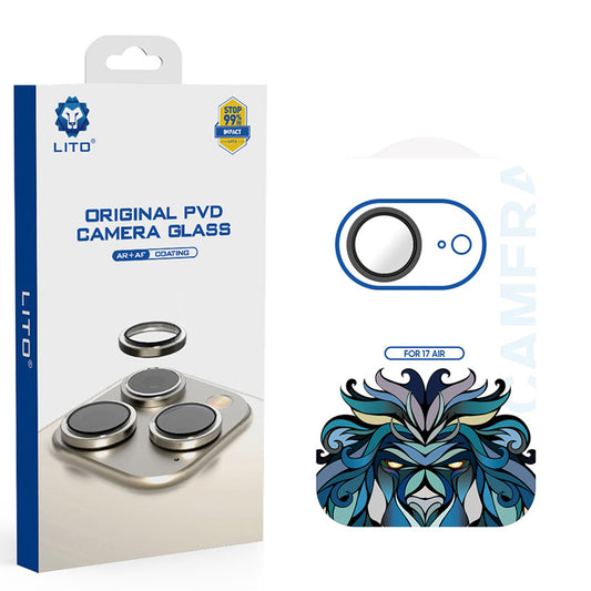 Beskyttelsesfolie for bakre kamera Lito Titanium AR for Apple iPhone 17 Air, Herdet glass, Svart