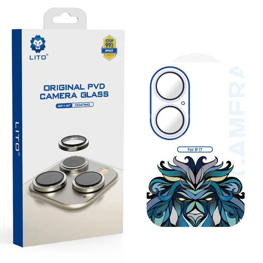 Beskyttelsesfolie for bakre kamera Lito Titanium AR for Apple iPhone 17, Herdet glass, Blå