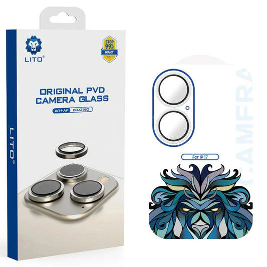 Beskyttelsesfolie Lito Titanium AR for bakre kamera til Apple iPhone 17, Herdet glass, Sølv