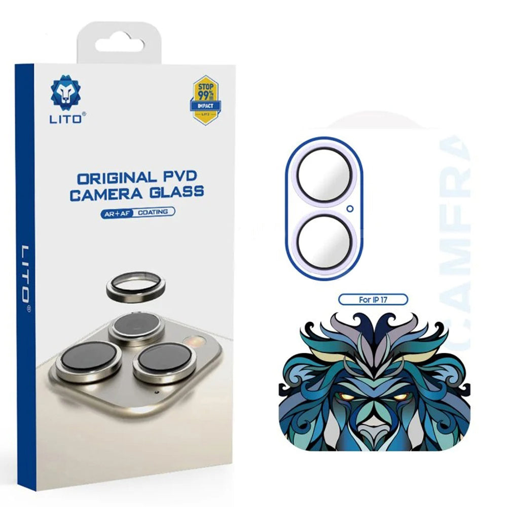 Beskyttelsesfolie Lito Titanium AR for bakre kamera til Apple iPhone 17, Herdet glass, Lilla