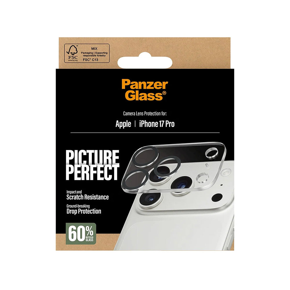 Beskyttelsesfolie for bakre kamera PanzerGlass PicturePerfect for Apple iPhone 17 Pro, Herdet glass, Gjennomsiktig