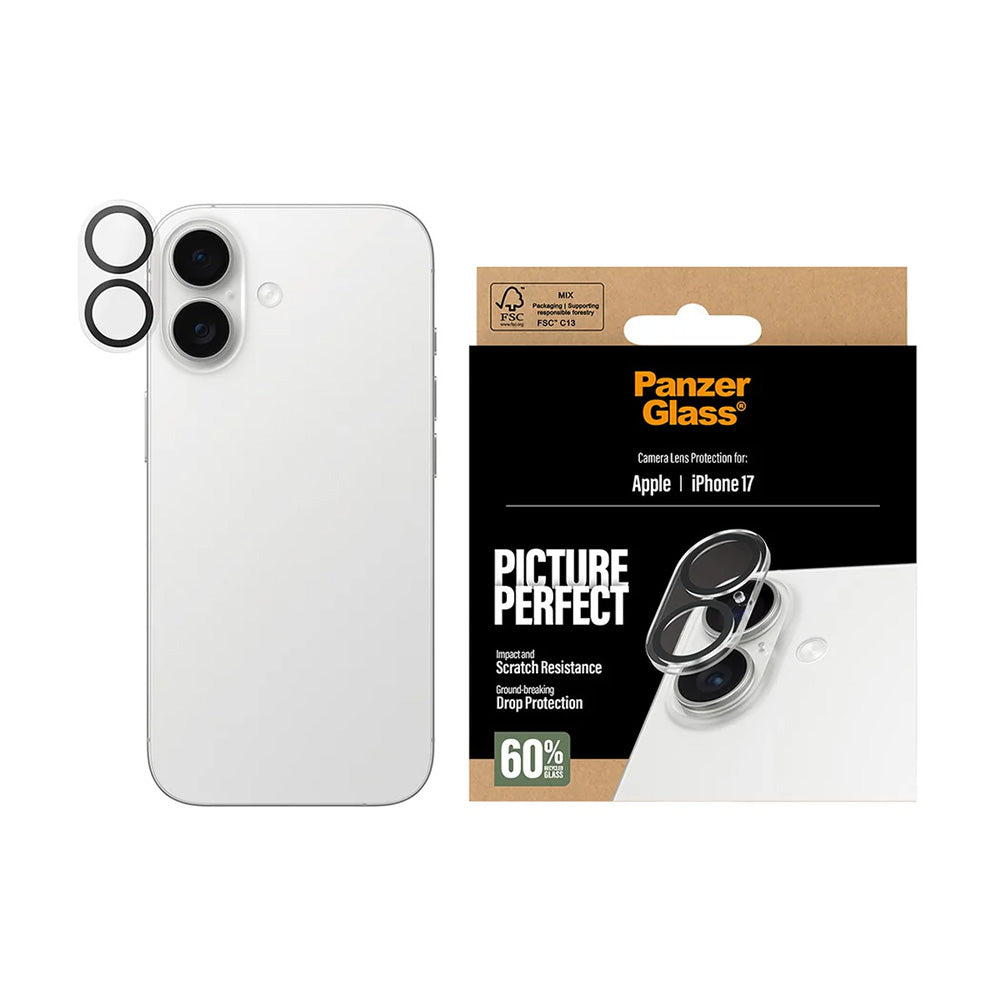 Beskyttelsesfolie for bakre kamera PanzerGlass PicturePerfect for Apple iPhone 17, Herdet glass, Gjennomsiktig