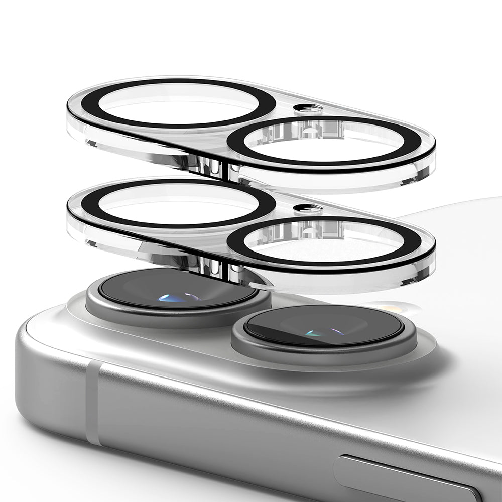 Ringke bakkamera beskyttelsesfilm for Apple iPhone 16 Plus / 16, herdet glass, sett med 2 stk, gjennomsiktig