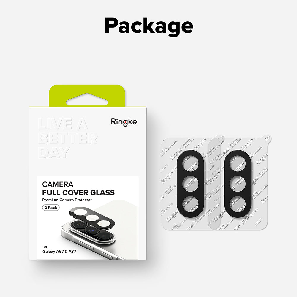 Beskyttelsesfolie for bakre kamera Ringke for Samsung Galaxy A57 5G / A37 5G, Herdet glass, Sett med 2 stykker, Gjennomsiktig