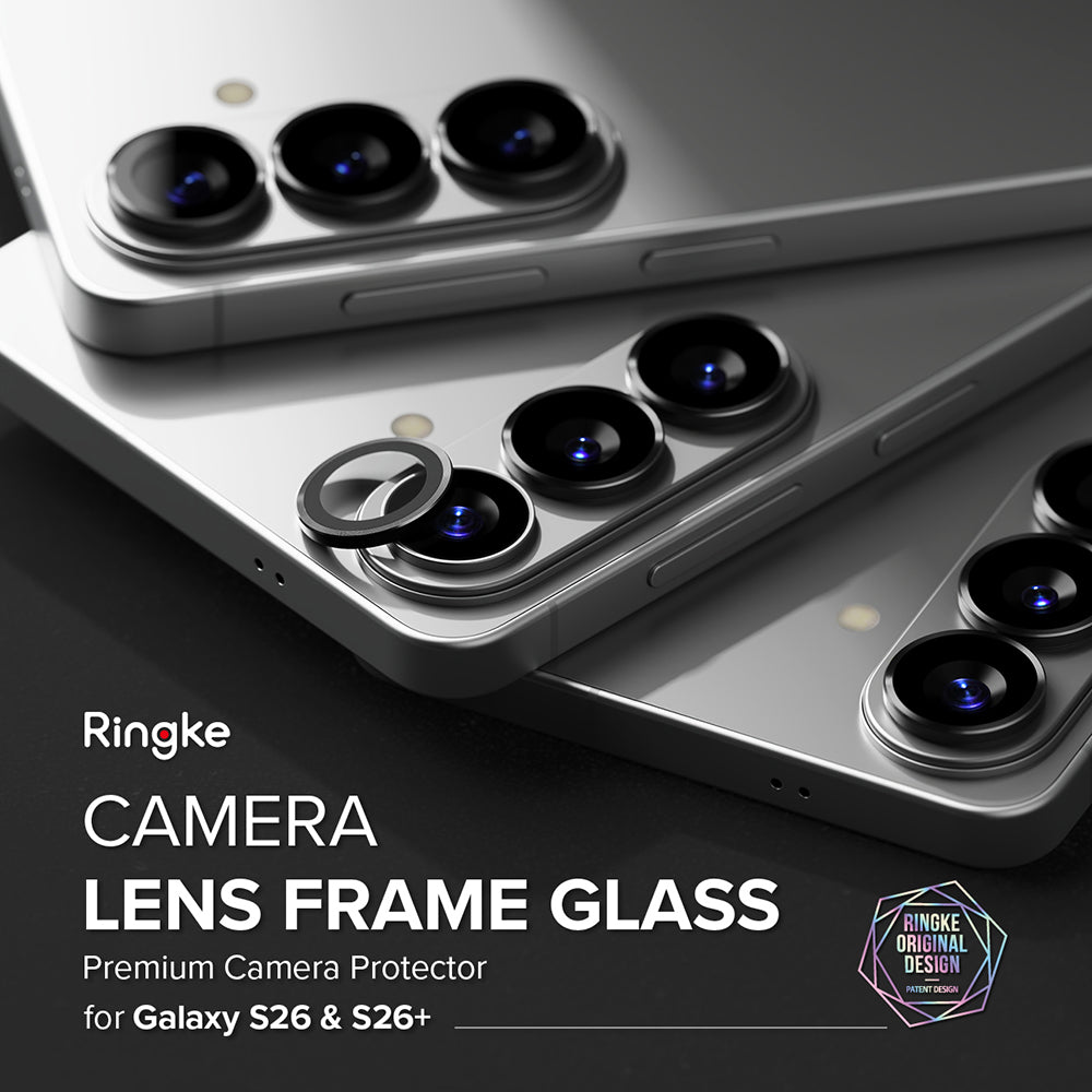 Beskyttelsesfolie Ringke Bakre Kamera for Samsung Galaxy S26 Plus S947 / S26, Herdet Glass, Sett med 2 stykker, Svart