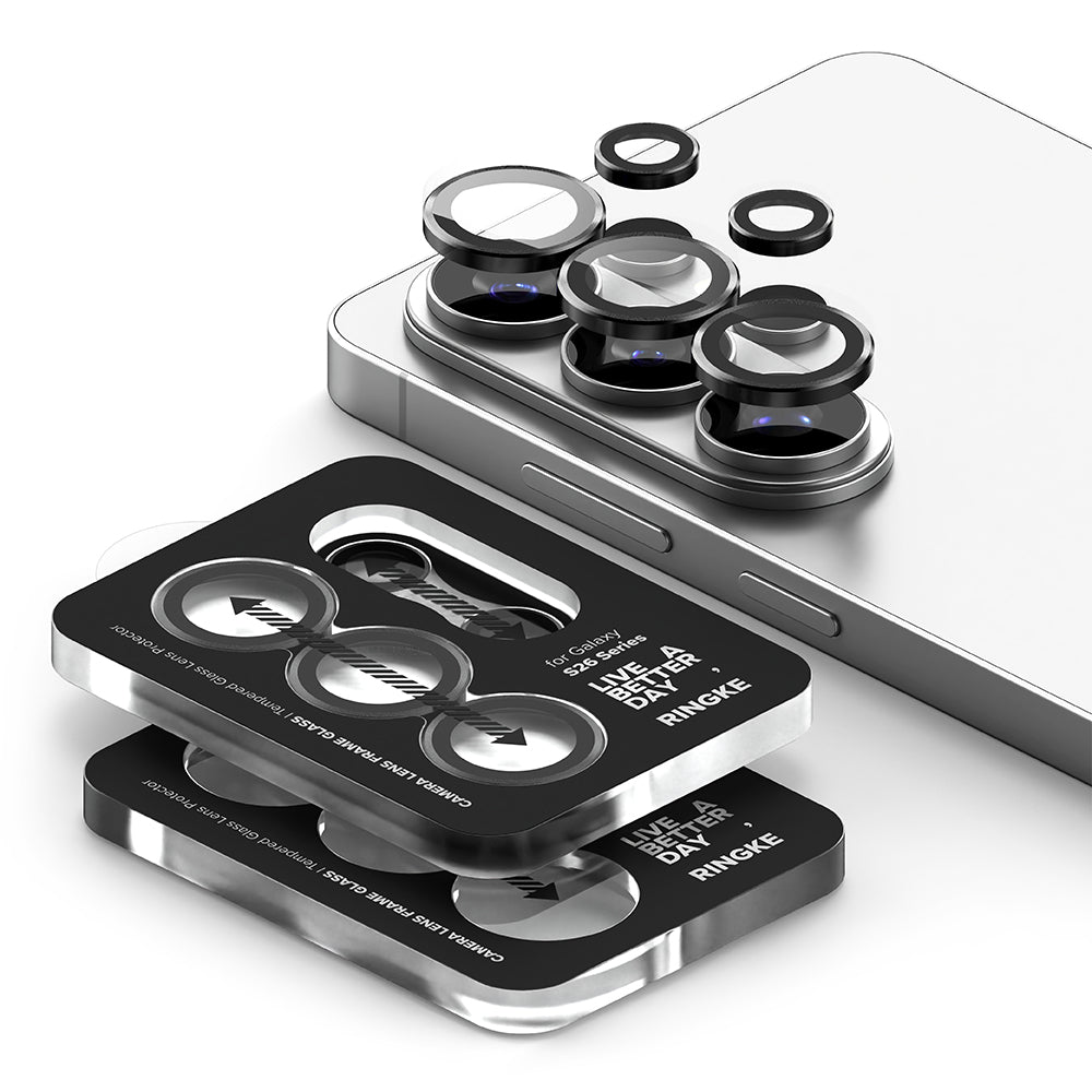 Beskyttelsesfolie Ringke Bakre Kamera for Samsung Galaxy S26 Ultra S948, Herdet Glass, Sett med 2 stykker, Svart
