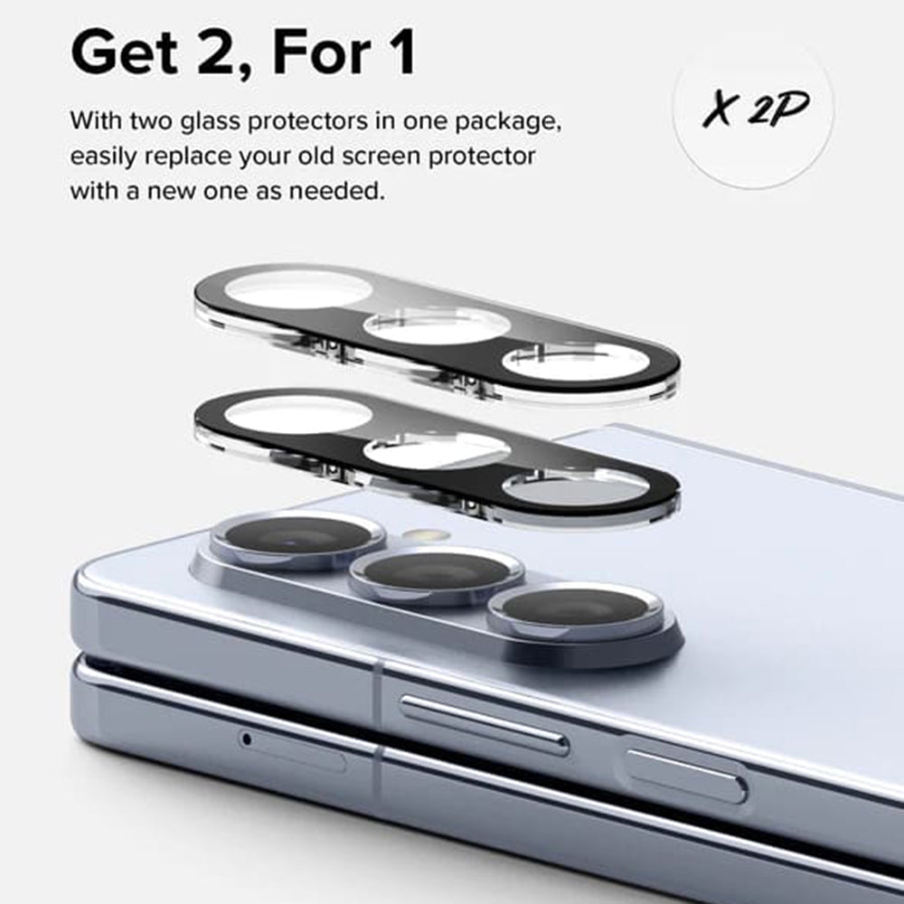 Ringke bakkamera beskyttelsesfilm for Samsung Galaxy Z Fold5 F946, herdet glass, sett med 2 stk, gjennomsiktig