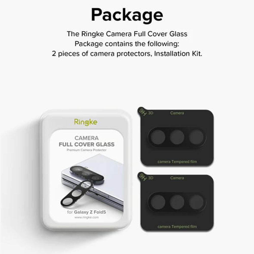 Ringke bakkamera beskyttelsesfilm for Samsung Galaxy Z Fold5 F946, herdet glass, sett med 2 stk, gjennomsiktig