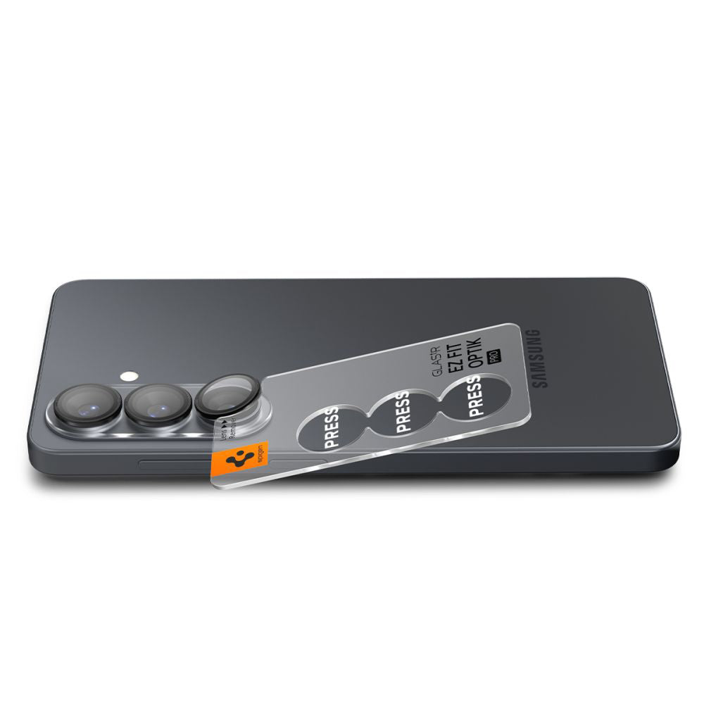 Bakre kamera beskyttelsesfilm Spigen GlastR EZ FIT Optik Pro HD for Samsung Galaxy S26 S942, Herdet glass, Sett med 2 stykker, Svart AGL11099