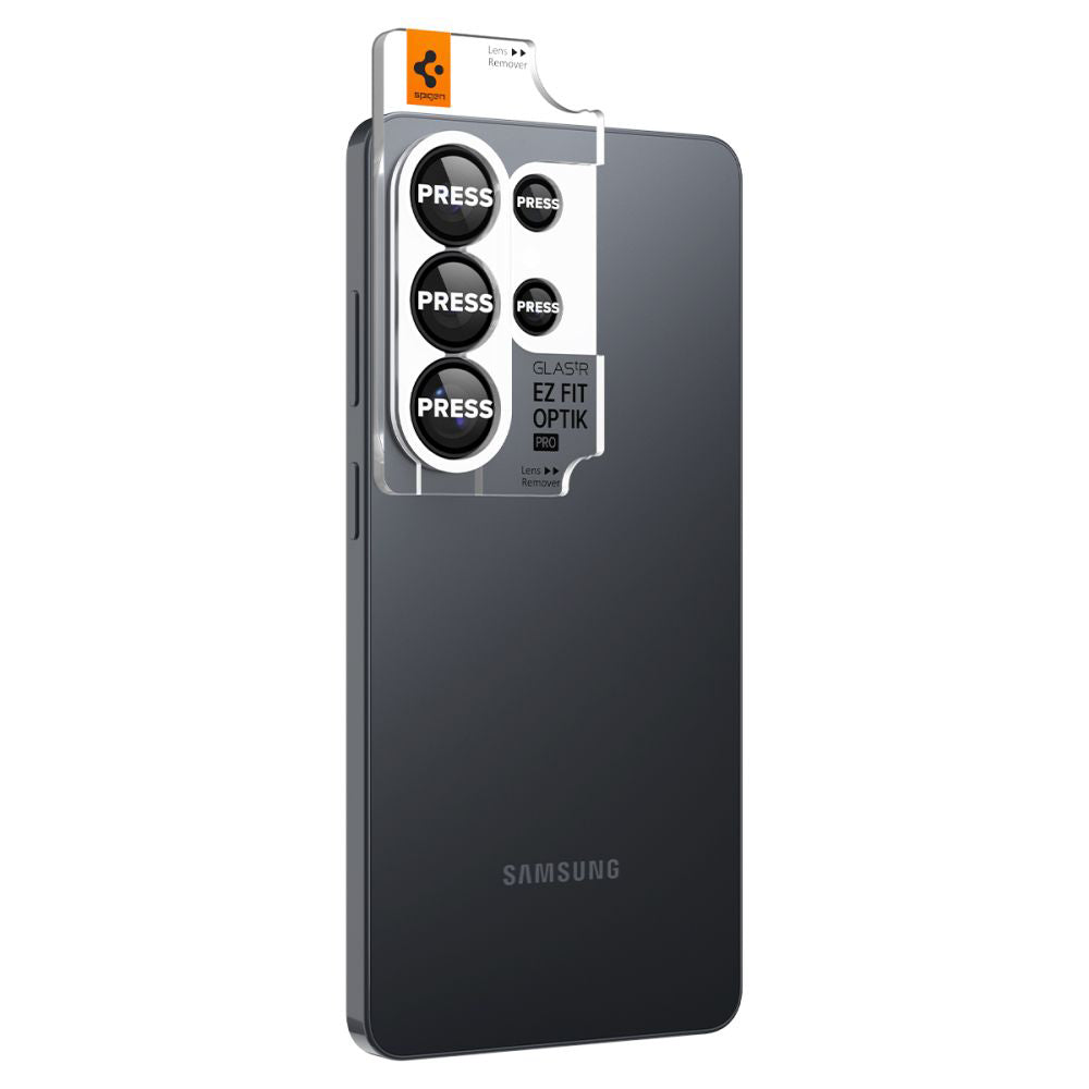 Bakre kamera beskyttelsesfilm Spigen GlastR EZ FIT Optik Pro HD for Samsung Galaxy S26 Ultra S948, Herdet glass, Sett med 2 stykker, Svart