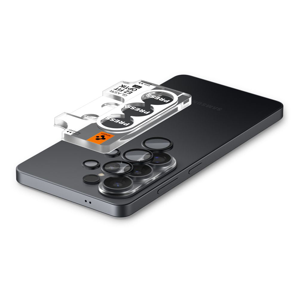 Bakre kamera beskyttelsesfilm Spigen GlastR EZ FIT Optik Pro HD for Samsung Galaxy S26 Ultra S948, Herdet glass, Sett med 2 stykker, Svart