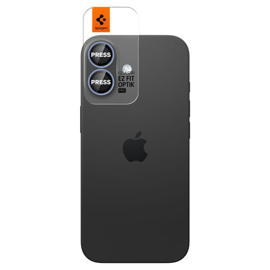 Beskyttelsesfilm for bakre kamera Spigen GlastR EZ FIT Optik Pro for Apple iPhone 17 / 16 Plus / 16, Herdet glass, Sett med 2 stk, Blå