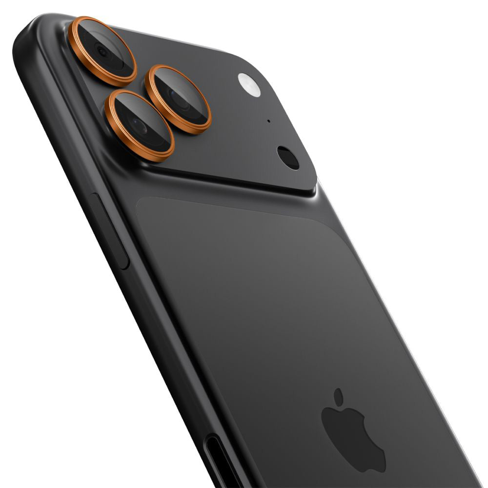 Beskyttelsesfilm for bakre kamera Spigen GlastR EZ FIT Optik Pro for Apple iPhone 17 Pro Max / 17 Pro, Herdet glass, Sett med 2 stykker, Oransje