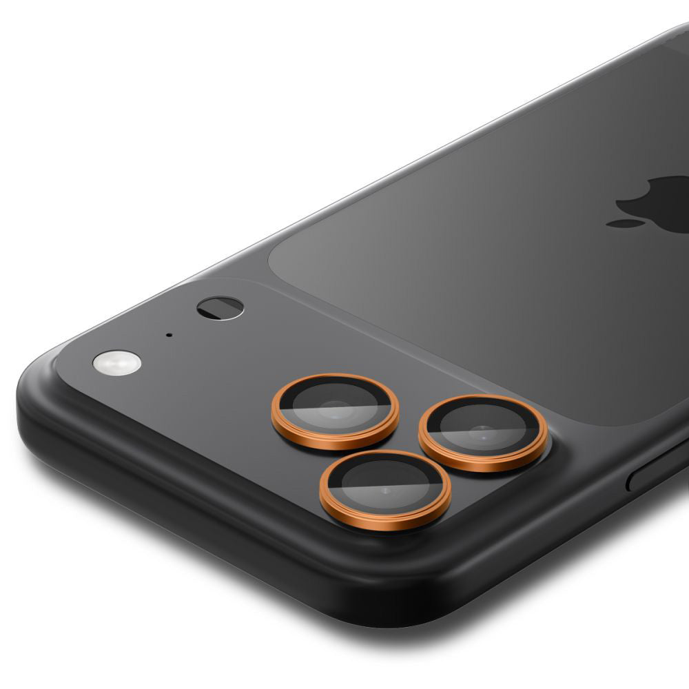 Beskyttelsesfilm for bakre kamera Spigen GlastR EZ FIT Optik Pro for Apple iPhone 17 Pro Max / 17 Pro, Herdet glass, Sett med 2 stykker, Oransje