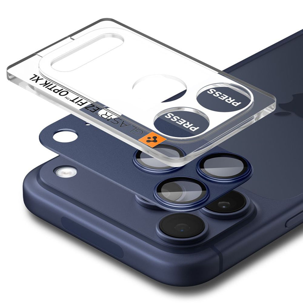 Bakre kamerabeskyttelsesfolie Spigen GlastR EZ FIT Optik Pro XL for Apple iPhone 17 Pro, Herdet glass, Blå AGL10646