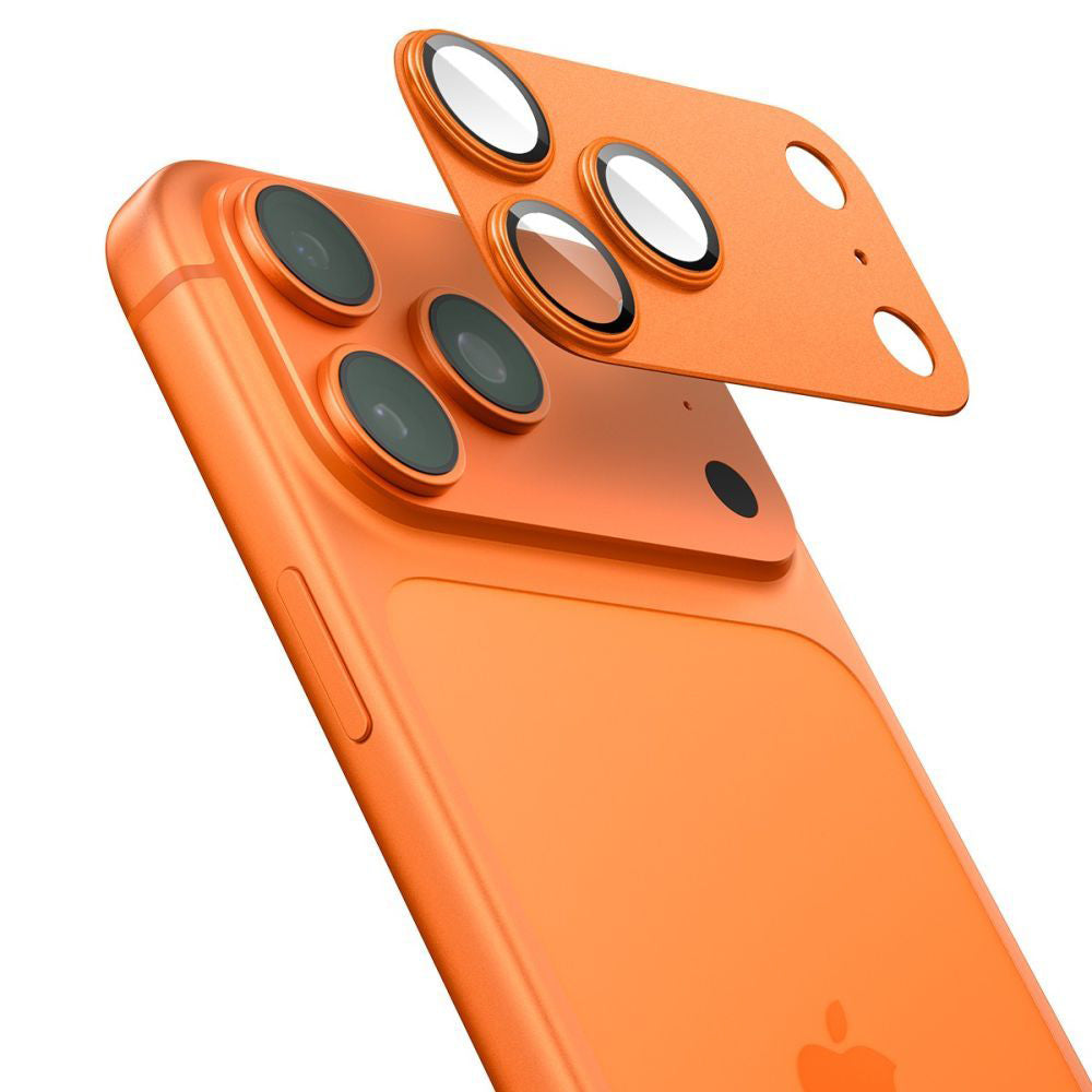 Bakre kamerabeskyttelsesfolie Spigen GlastR EZ FIT Optik Pro XL for Apple iPhone 17 Pro, Herdet glass, Oransje AGL10645