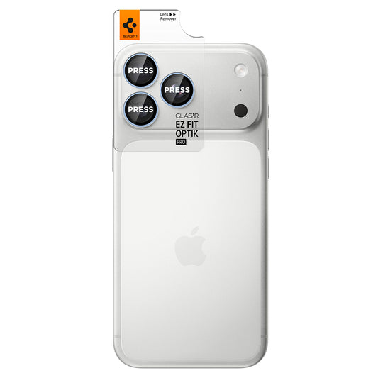 Bakre kameralinsebeskyttelse Spigen GlastR EZ FIT Optik Pro for Apple iPhone 18 Pro / 18 Pro Max, Herdet glass, Sett med 2 stk, Blå AGL12045