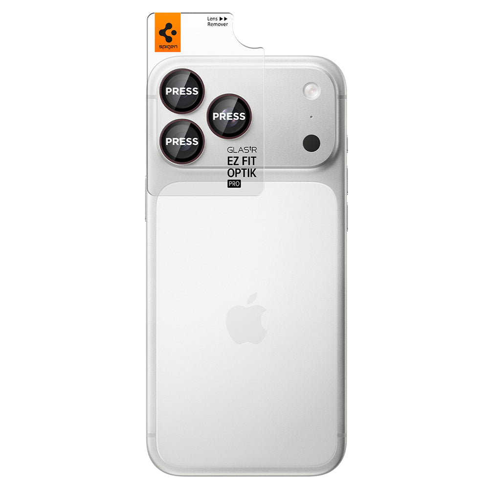 Bakre kameralinsebeskyttelse Spigen GlastR EZ FIT Optik Pro for Apple iPhone 18 Pro / 18 Pro Max, Herdet glass, Sett med 2 stk, Burgunder