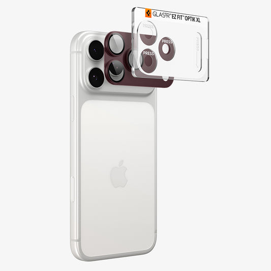 Beskyttelsesfilm for bakre kamera Spigen GlastR EZ FIT Optik Pro XL for Apple iPhone 18 Pro, Herdet glass, Burgunder AGL12036
