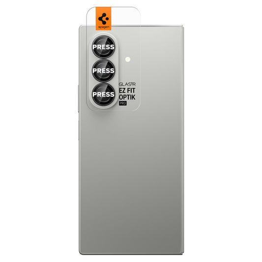Bakre kamera beskyttelsesfilm Spigen GlastR EZ FIT Optik Pro HD for Samsung Galaxy Z Fold7 F966, Herdet glass, Sett med 2 stykker, Svart AGL09581